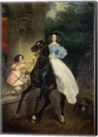 Horsewoman, Portrait of Giovanina and Amazillia Pacini, 1832 Fine Art Print