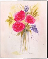 Roses in Clear Vase Fine Art Print