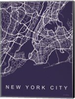 NYC Street Blue Map Fine Art Print