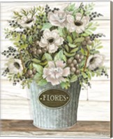 Flores Galvanized Bucket Fine Art Print