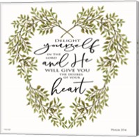 Delight Yourself Heart Wreath Fine Art Print