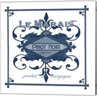 Indigo Wine Labels II Fine Art Print