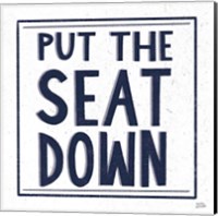 Put the Seat Down Navy Fine Art Print