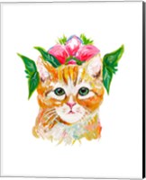 Cat with Flower Crown Fine Art Print