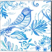 Birds in Blue I Fine Art Print