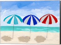 Beach Umbrella Trio Fine Art Print