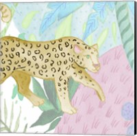 Playful Cheetah in Yellow Fine Art Print