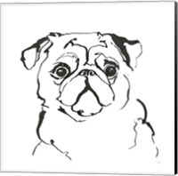 Line Dog Pug I Fine Art Print