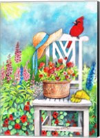 Gardener's Patch With Cardinal Fine Art Print