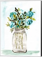 Blue Floral Mason Jar Fine Art Print