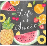 Fresh Fruit Sentiment black I-Sweet Fine Art Print