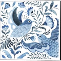 Blue Bird Folk I Fine Art Print