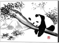 Panda In His Tree Fine Art Print