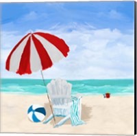Beach Chair with Umbrella Fine Art Print