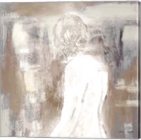 Neutral Figure on Abstract Square II Fine Art Print