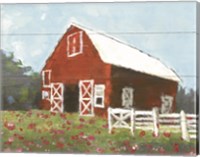 Flower Field Barn Fine Art Print