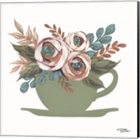 Floral Coffee Cup Fine Art Print