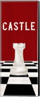 Rather be Playing Chess Pieces Red Panel II-Castle Fine Art Print