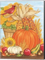 Fall Pumpkin & Cardinal Fine Art Print