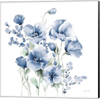 Secret Garden Bouquet II Blue Fine Art Print