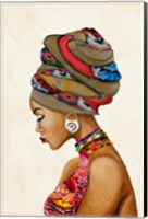 African Goddess on Beige Fine Art Print
