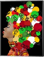 African Goddess With Colorful Hair Fine Art Print