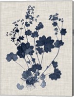 Navy & Linen Leaves II Fine Art Print