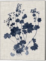 Navy & Linen Leaves II Fine Art Print