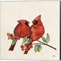 Christmas Lovebirds IX No Gold Fine Art Print