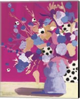 Magenta Polka Dot Floral Fine Art Print