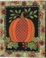 Framed Patterned Pumpkin Fine Art Print