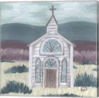 Farm Sketch Church Meadow Fine Art Print