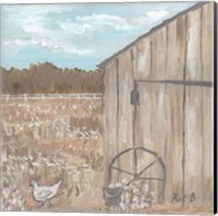 Chicken & Barn Fine Art Print
