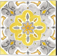 Jewel Medallion yellow gray III Fine Art Print