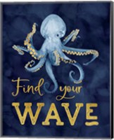 Deep Blue Sea IX on Navy Fine Art Print