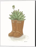 Garden Boots Cactus Fine Art Print