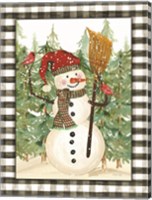 Snowman with Cardinals Fine Art Print