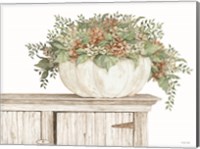 Fall Floral Pumpkin (white) Fine Art Print