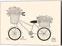 Spring Flower Bike Sketch Fine Art Print
