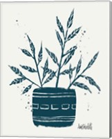 Monochrome Blue Botanical Sketches IX Fine Art Print