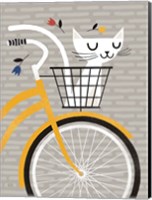 Cruising Cat Yellow Fine Art Print