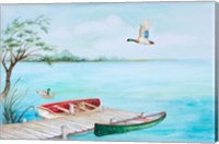 Fishing Dock With Mallards Fine Art Print