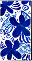 Blue Floral Panel Fine Art Print