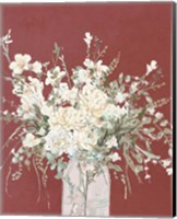 Warm Flowers in Glass Vase Fine Art Print