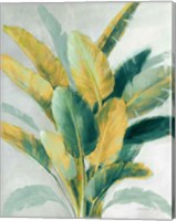 Greenhouse Palm II Teal Green and Gold Crop Fine Art Print