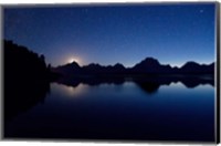 Teton Moonset over Jackson Lake Fine Art Print