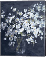 Fresh White Bouquet Indigo Crop Fine Art Print