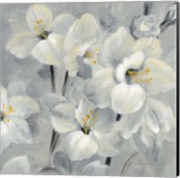 Flowers on Gray II Fine Art Print