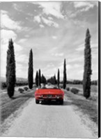 Sportscar in Tuscany (BW) Fine Art Print