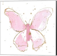 Pink Gilded Butterflies II Fine Art Print
